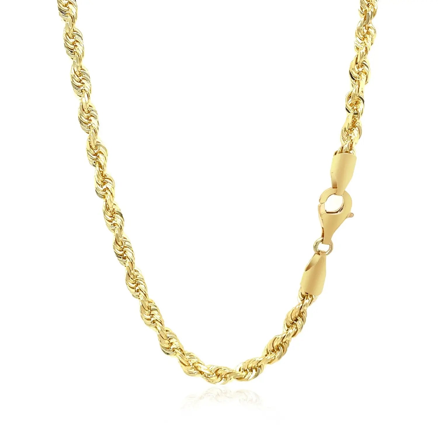 10k Yellow Gold Solid Diamond Cut Rope Chain (4.00 mm)Monde Trend