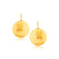 14k Yellow Gold Hammered Texture Disc Drop Earrings Medium RCJ