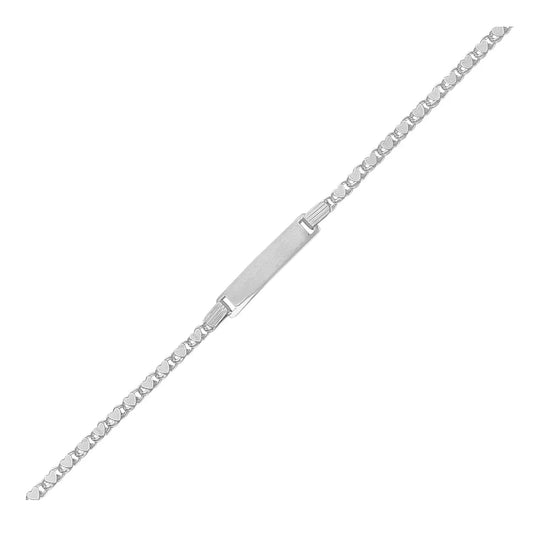 14k White Gold Childrens Heart Link ID BraceletMonde Trend