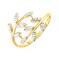 14k Two Tone Gold Crossover Ring with Textured Leaves(1.50 mm)Monde Trend