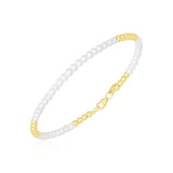 14k Yellow Gold High Polish Freshwater Pearl Pallina Bead Bracelet (2.00 mm) RCJ