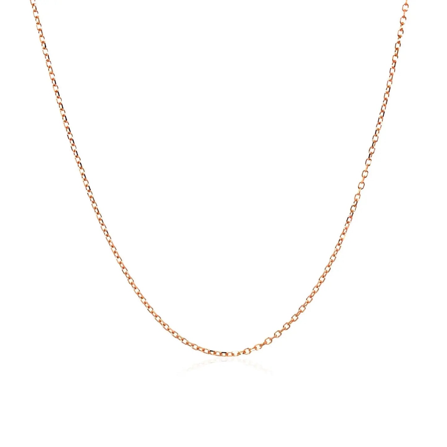 14k Pink Gold Diamond Cut Cable Link Chain (0.87 mm)Monde Trend