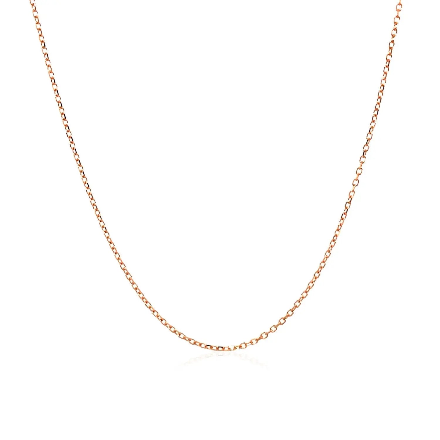 14k Pink Gold Diamond Cut Cable Link Chain (0.87 mm)Monde Trend