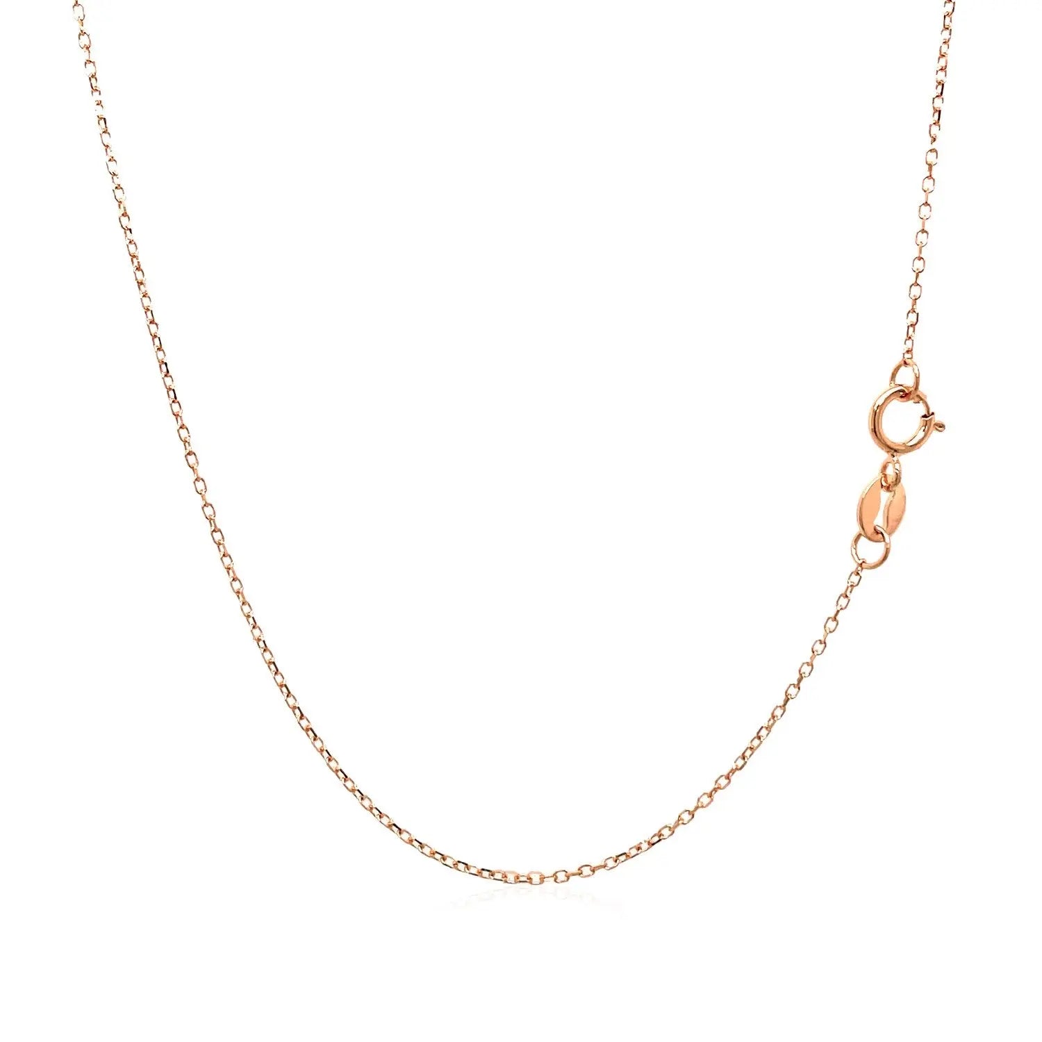 14k Pink Gold Diamond Cut Cable Link Chain (0.87 mm)Monde Trend