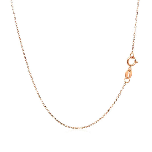 14k Pink Gold Diamond Cut Cable Link Chain (0.87 mm)Monde Trend