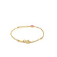 14k Yellow Gold 5 1/2 inch Childrens ID Bracelet with Enameled Heart (1.00 mm) RCJ