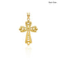 14k Two-Tone Gold Fancy Cross Pendant with Diamond CutsMonde Trend