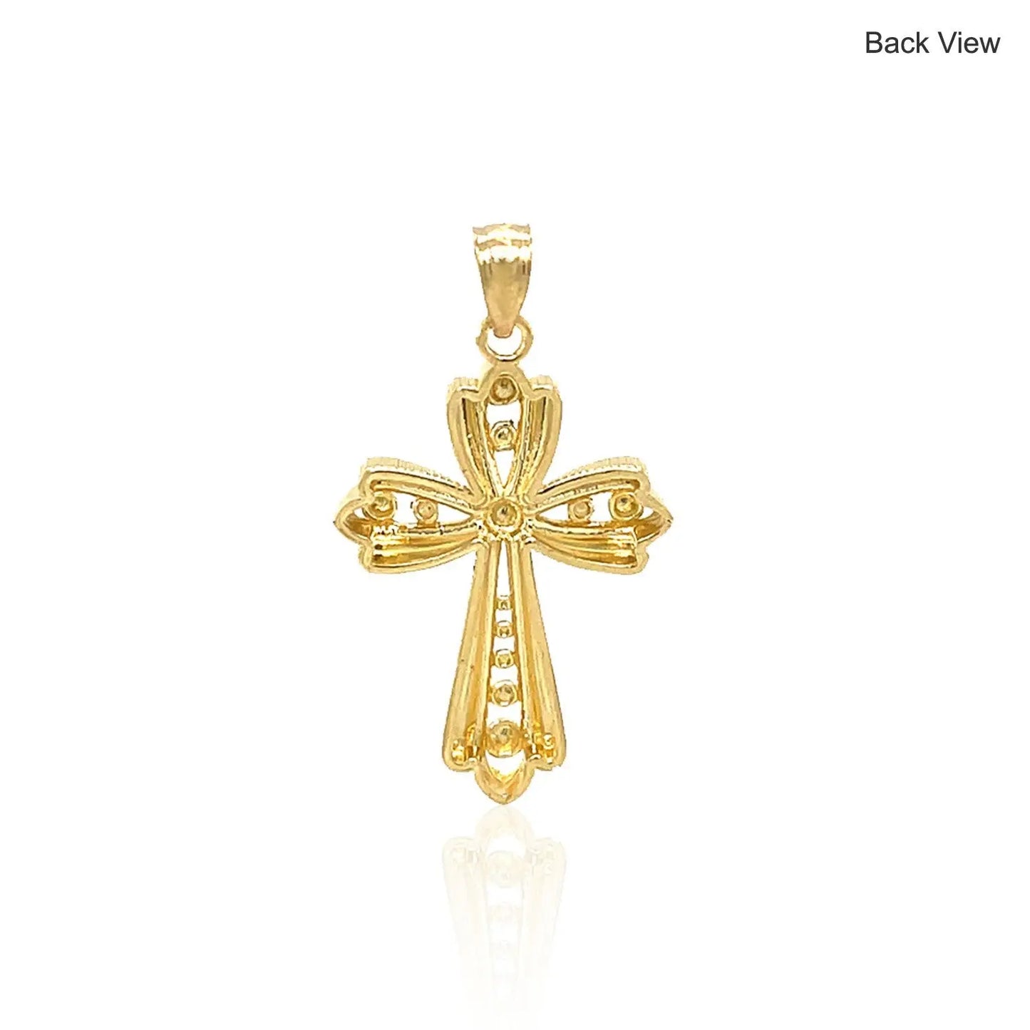 14k Two-Tone Gold Fancy Cross Pendant with Diamond CutsMonde Trend