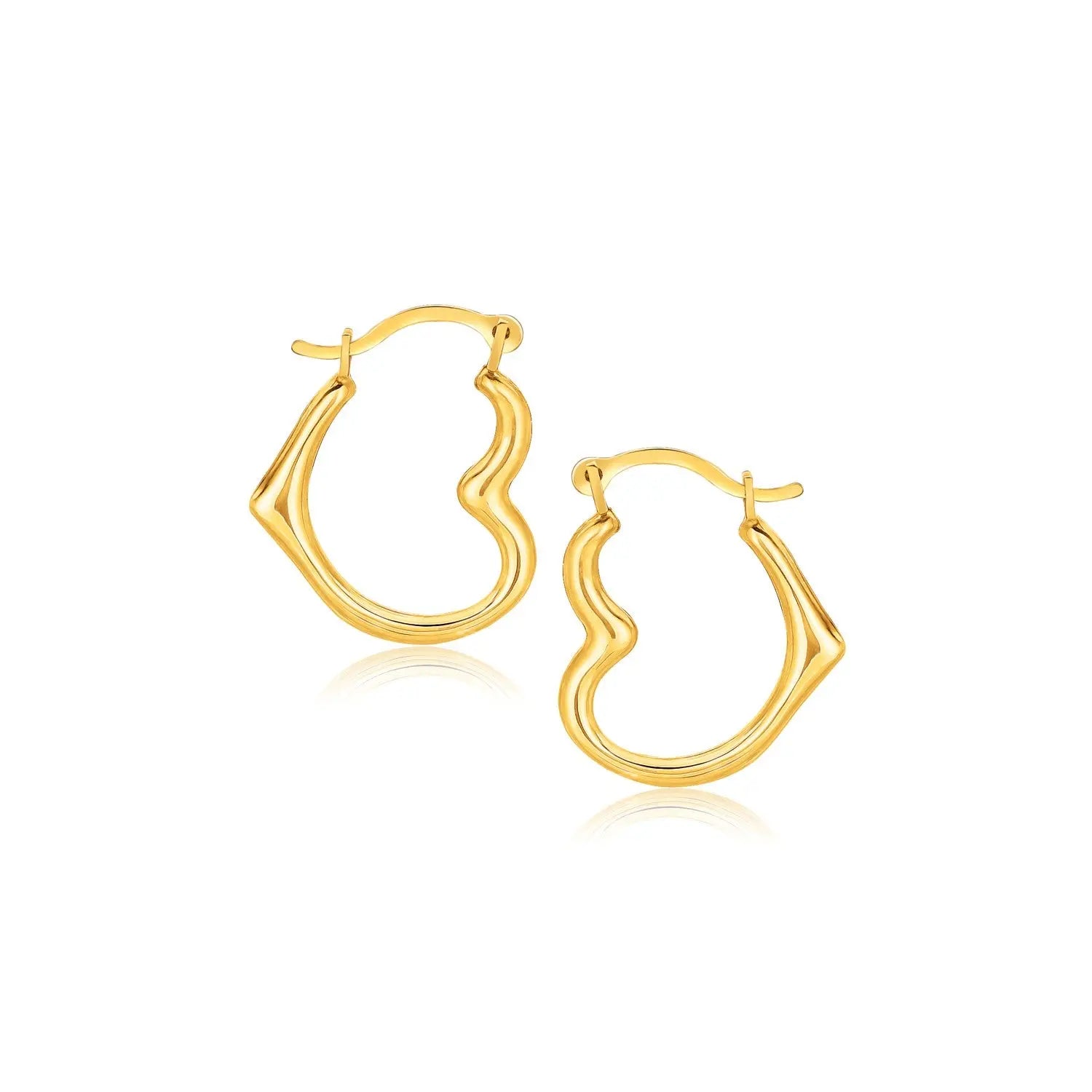 10k Yellow Gold Heart Hoop EarringsMonde Trend