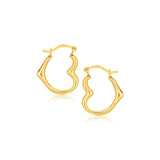 10k Yellow Gold Heart Hoop EarringsMonde Trend