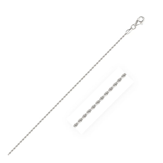 10k White Gold Solid Diamond Cut Rope Chain (1.60 mm)Monde Trend