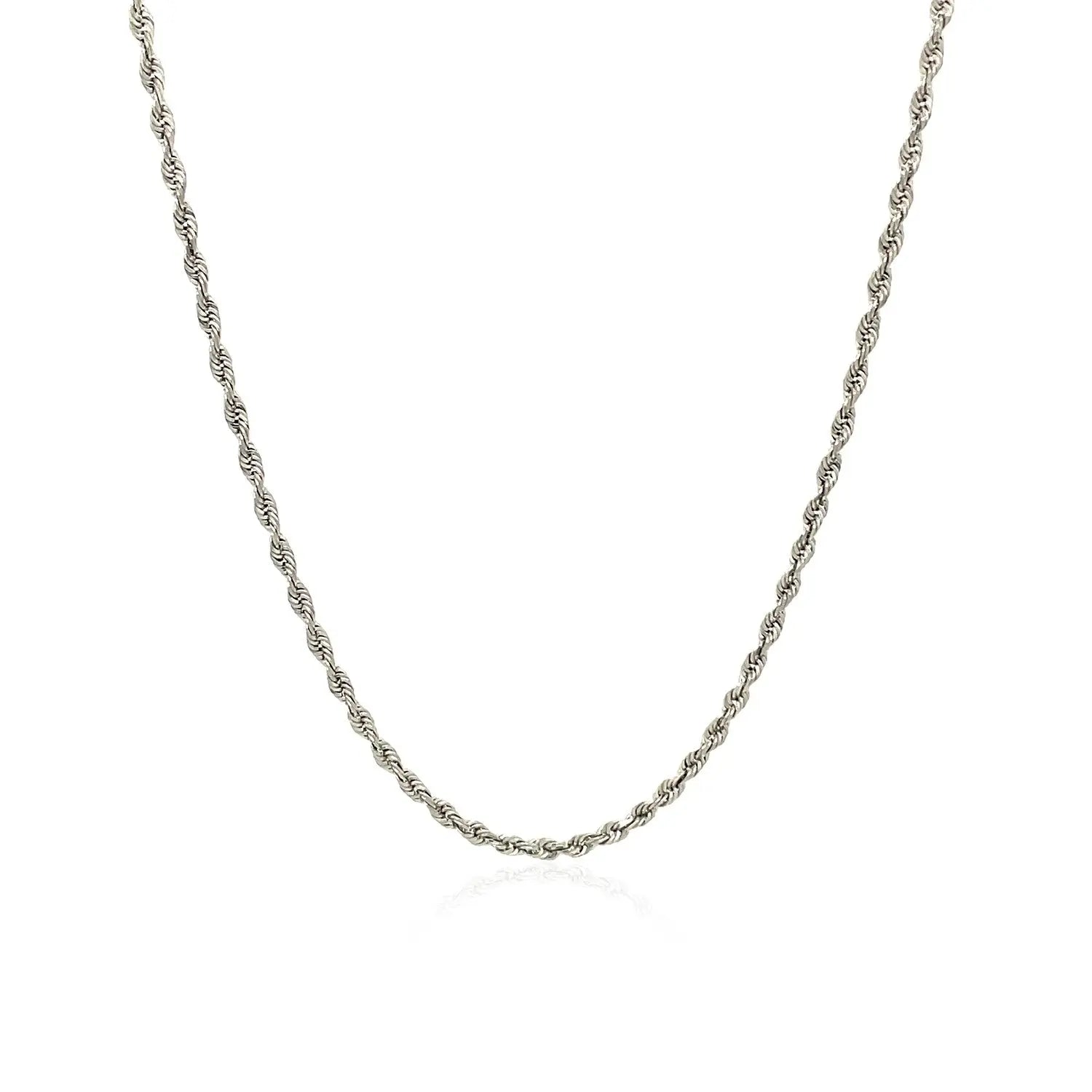 10k White Gold Solid Diamond Cut Rope Chain (1.60 mm)Monde Trend