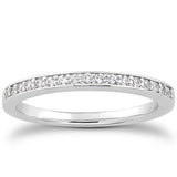 14k White Gold Micro-pave Flat Sided Diamond Wedding Ring BandMonde Trend