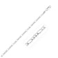 14k White Gold Solid Figaro Bracelet (2.60 mm) RCJ