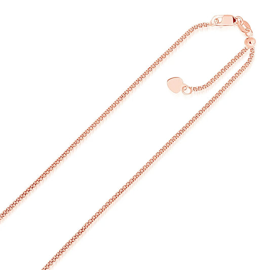 14k Rose Gold Adjustable Popcorn Chain (1.30 mm)Monde Trend