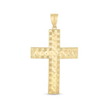 14k Yellow Gold High Polish Diamond Cut Cross Pendant RCJ