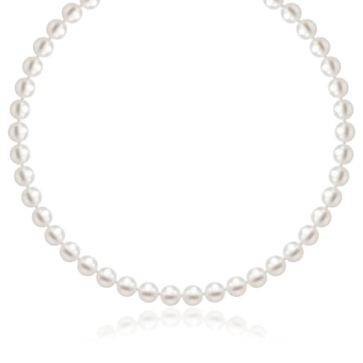 14k Yellow Gold Necklace with White Freshwater Cultured Pearls (6.0mm to 6.5mm) RCJ