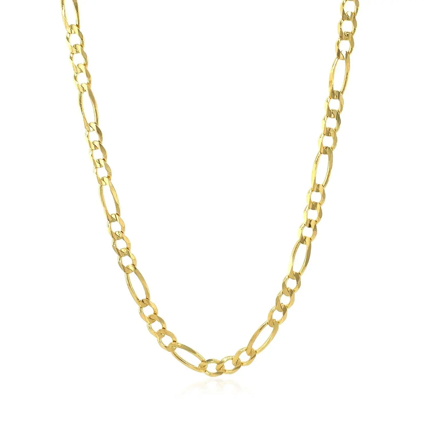 10K Yellow Gold Solid Figaro Chain (3.70 mm)Monde Trend