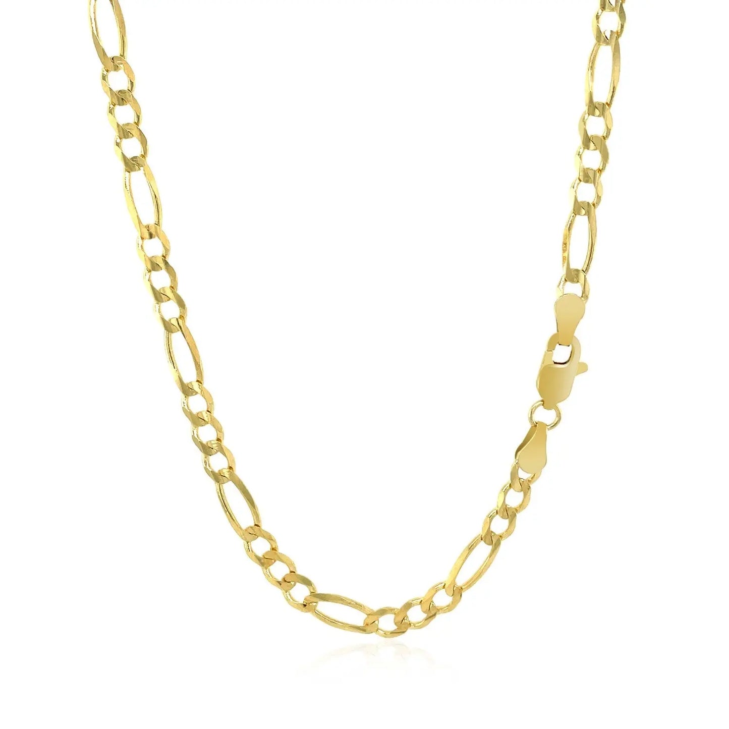 10K Yellow Gold Solid Figaro Chain (3.70 mm)Monde Trend