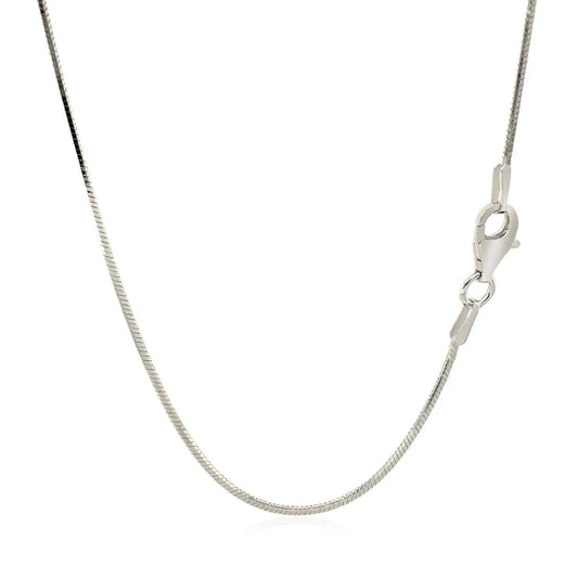 Rhodium Plated Sterling Silver Snake Style Chain (1.20 mm) RCJ