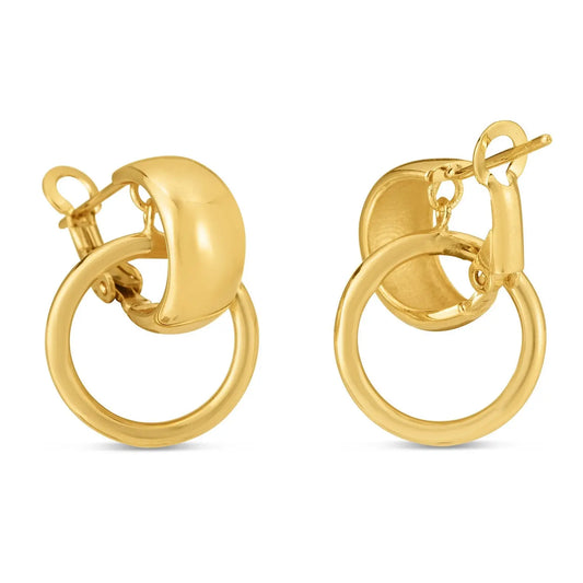 14k Yellow Gold Interlocking Omega Hoops RCJ