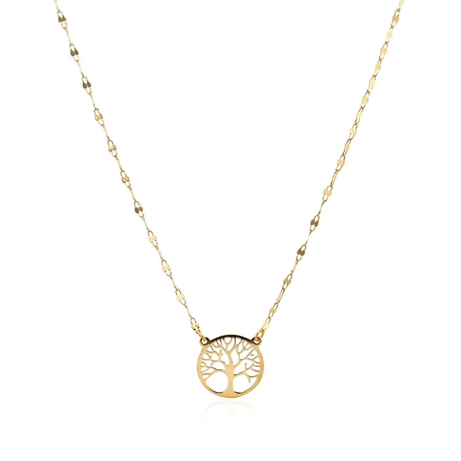 14K Yellow Gold Tree of Life Necklace RCJ