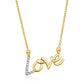 14k Yellow Gold 18 inch Necklace with Gold and Diamond Love Symbol RCJ