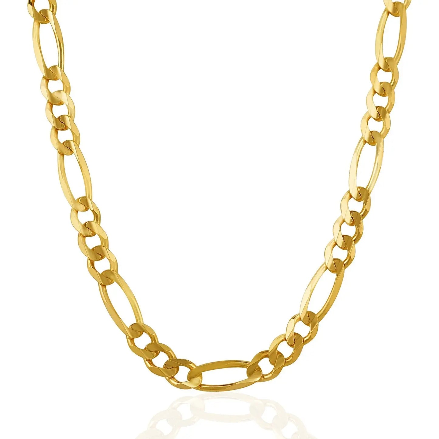 10K Yellow Gold Solid Figaro Chain (6.60 mm)Monde Trend