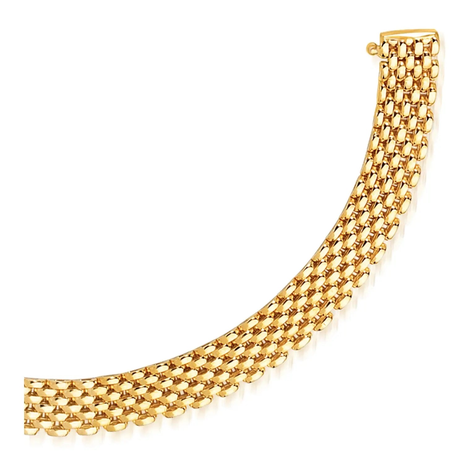 14k Yellow Gold Flexible Panther Line Bracelet (9.00 mm) RCJ