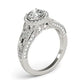 14k White Gold Diamond Engagement Ring with Baroque Shank Design (1 1/8 cttw)Monde Trend