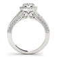 14k White Gold Diamond Engagement Ring with Baroque Shank Design (1 1/8 cttw)Monde Trend