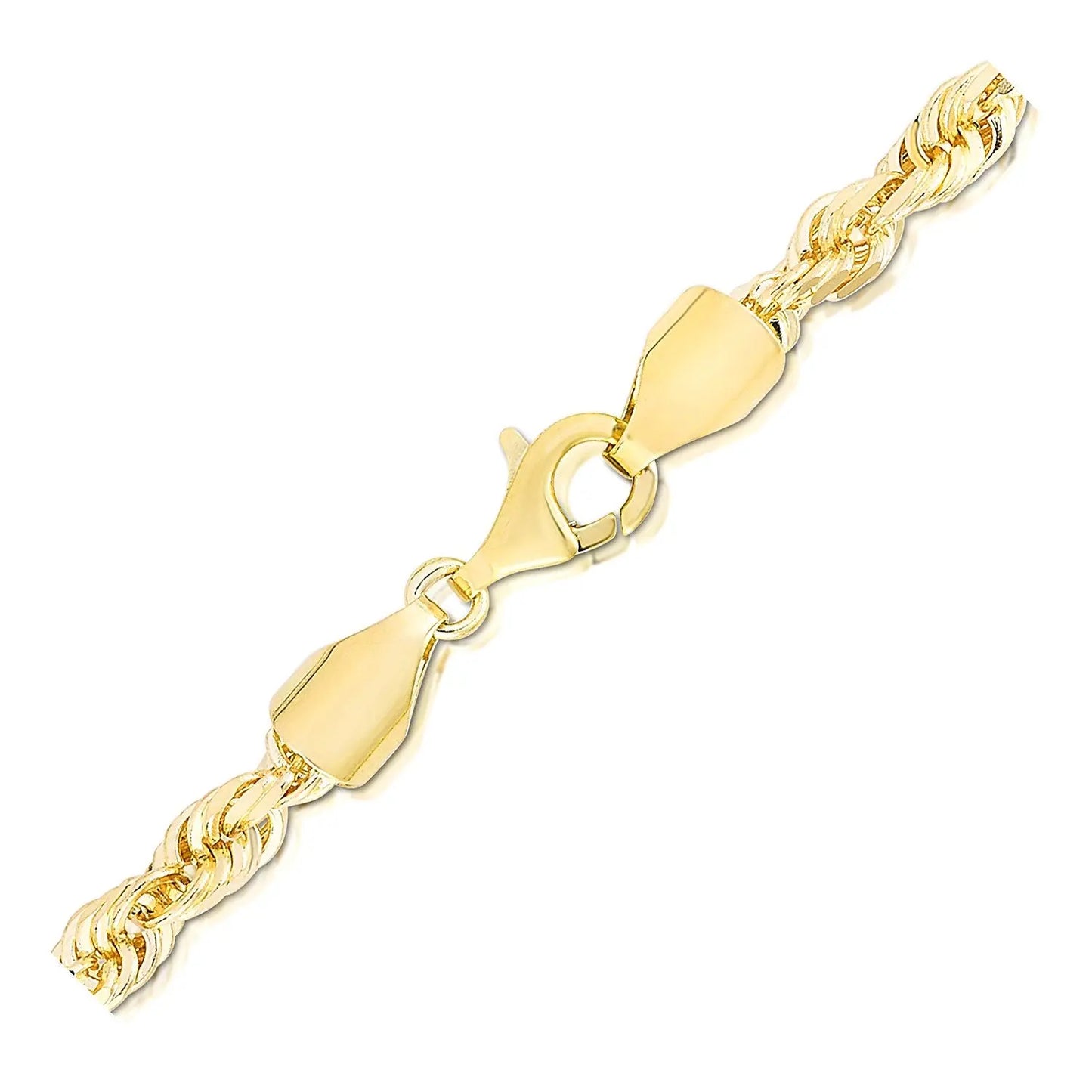 14k Yellow Gold Solid Diamond Cut Rope Bracelet (5.00 mm) RCJ