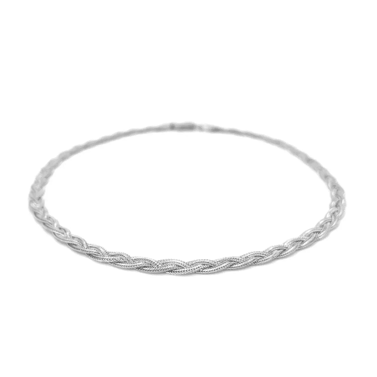 14k White Gold Braided Bracelet  (3.50 mm)Monde Trend