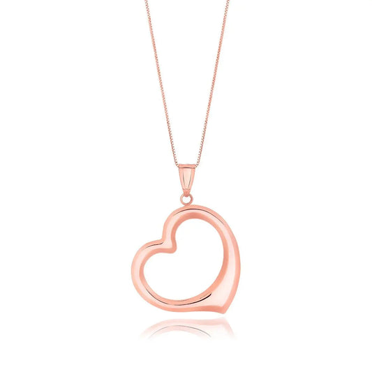 14k Rose Gold Floating Heart Drop PendantMonde Trend