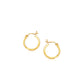 14k Yellow Gold Slender Hoop Earring with Diamond-Cut Finish (2x15mm) RCJ