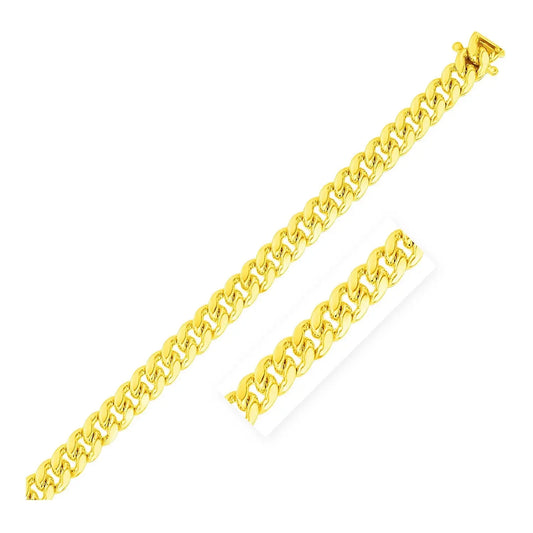 10k Yellow Gold Classic Miami Cuban Solid Bracelet (7.10 mm)Monde Trend