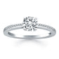 14k White Gold Channel Set Cathedral Engagement RingMonde Trend