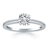 14k White Gold Channel Set Cathedral Engagement RingMonde Trend