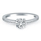 14k White Gold Channel Set Cathedral Engagement RingMonde Trend