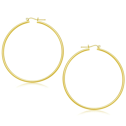 14k Yellow Gold Polished Hoop Earrings (2x55mm) RCJ