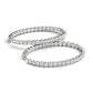 Oval Shape Two Sided Diamond Hoop Earrings in 14k White Gold (2 cttw) RCJ