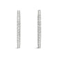 Oval Shape Two Sided Diamond Hoop Earrings in 14k White Gold (2 cttw) RCJ