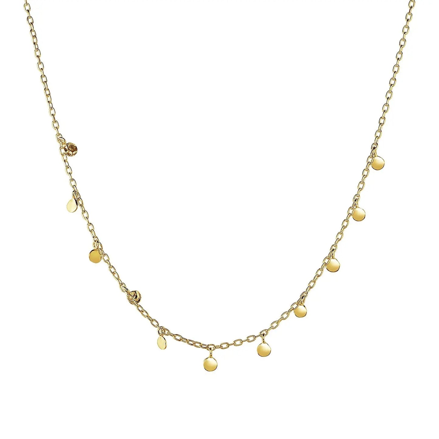 Choker Necklace with Hammered Beads in 14k Yellow Gold RCJ