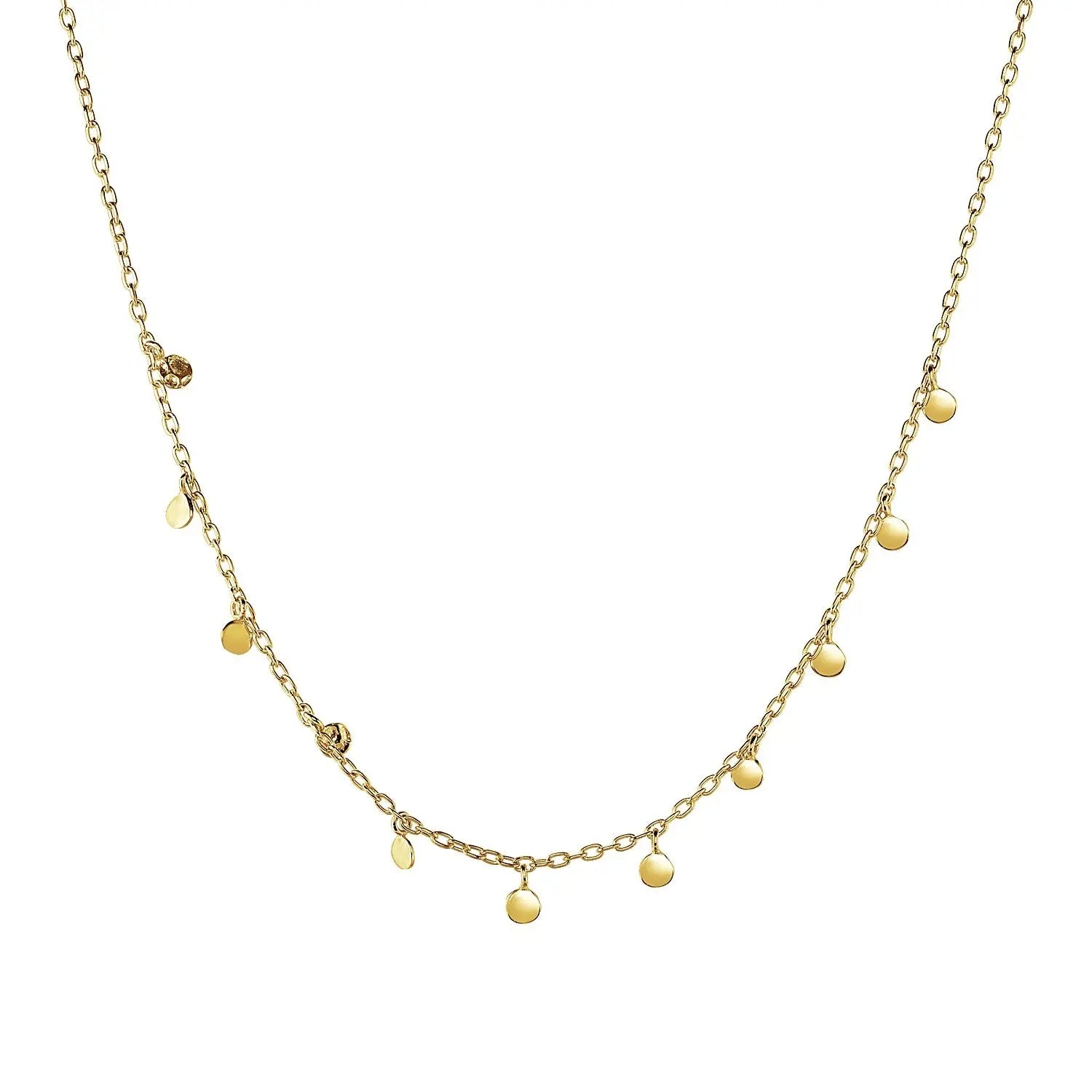 Choker Necklace with Hammered Beads in 14k Yellow Gold RCJ