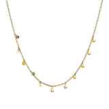 Choker Necklace with Hammered Beads in 14k Yellow Gold RCJ