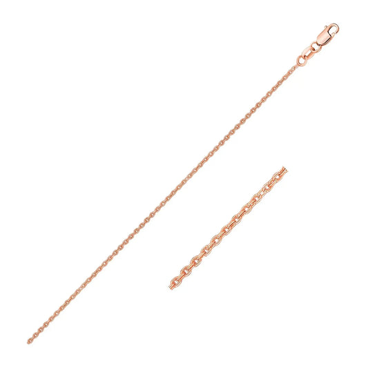 14k Rose Gold Oval Cable Link Chain (0.97 mm)Monde Trend