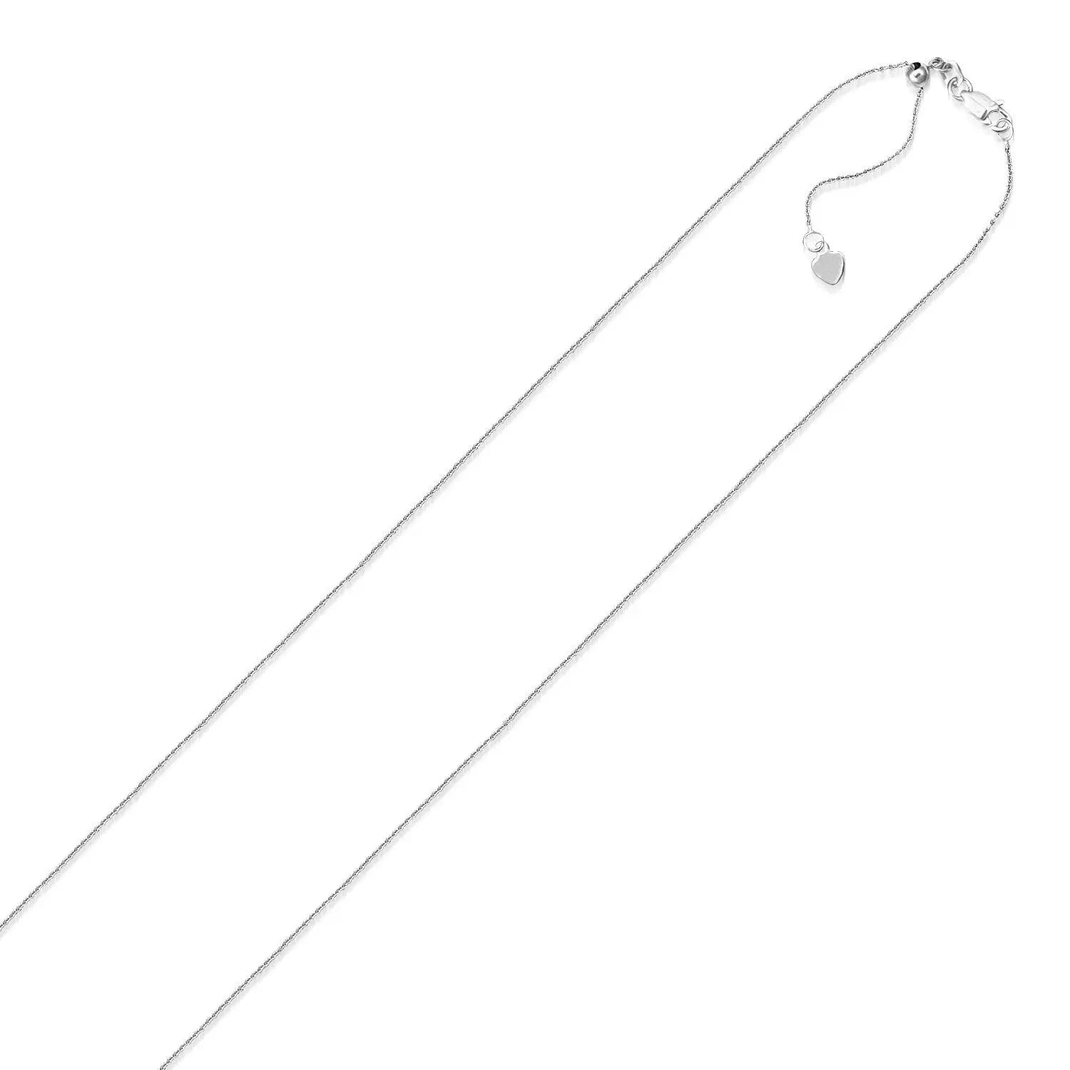 10k White Gold Adjustable Cable Chain (1.10 mm)Monde Trend