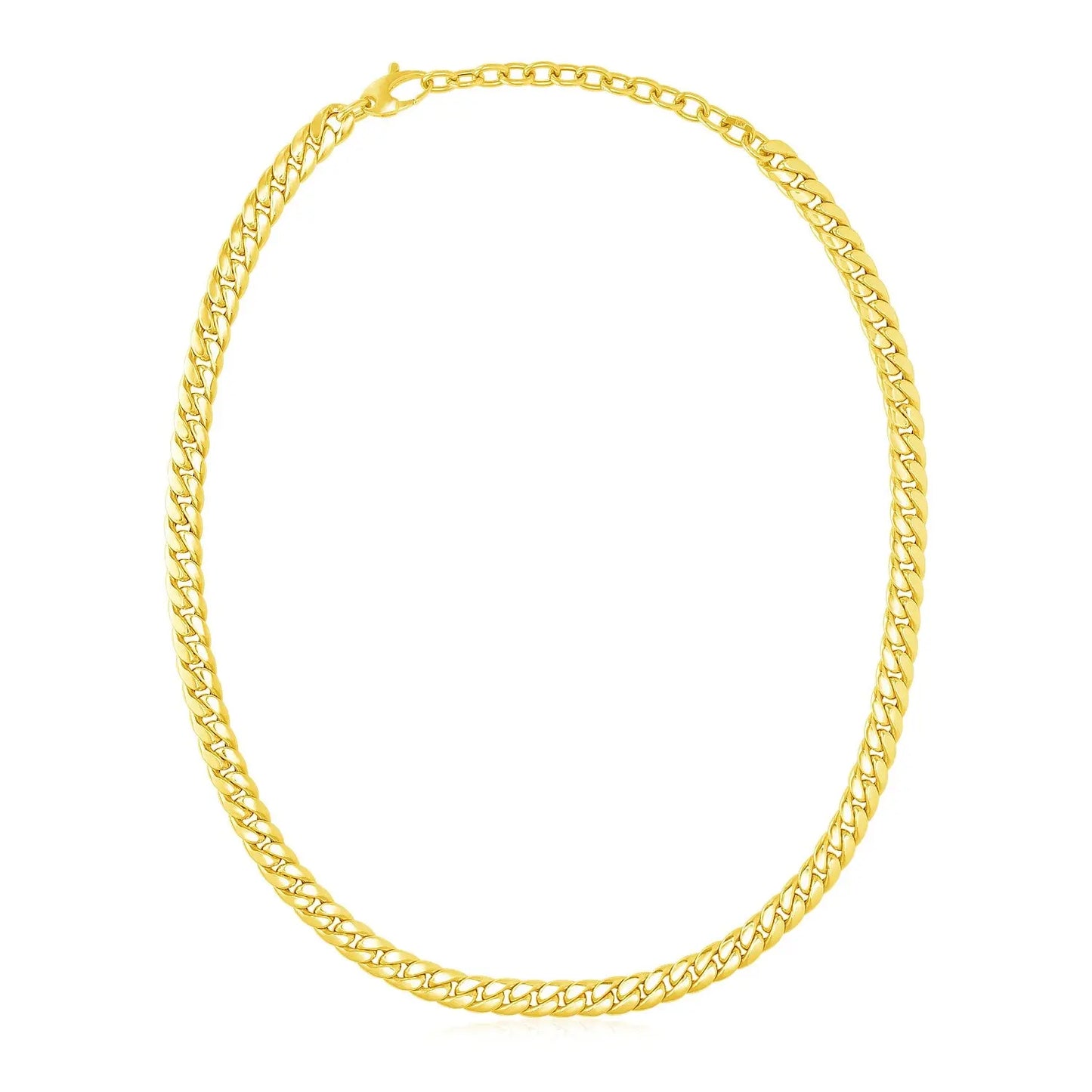 14k Yellow Gold Cuban Chain Choker Necklace RCJ