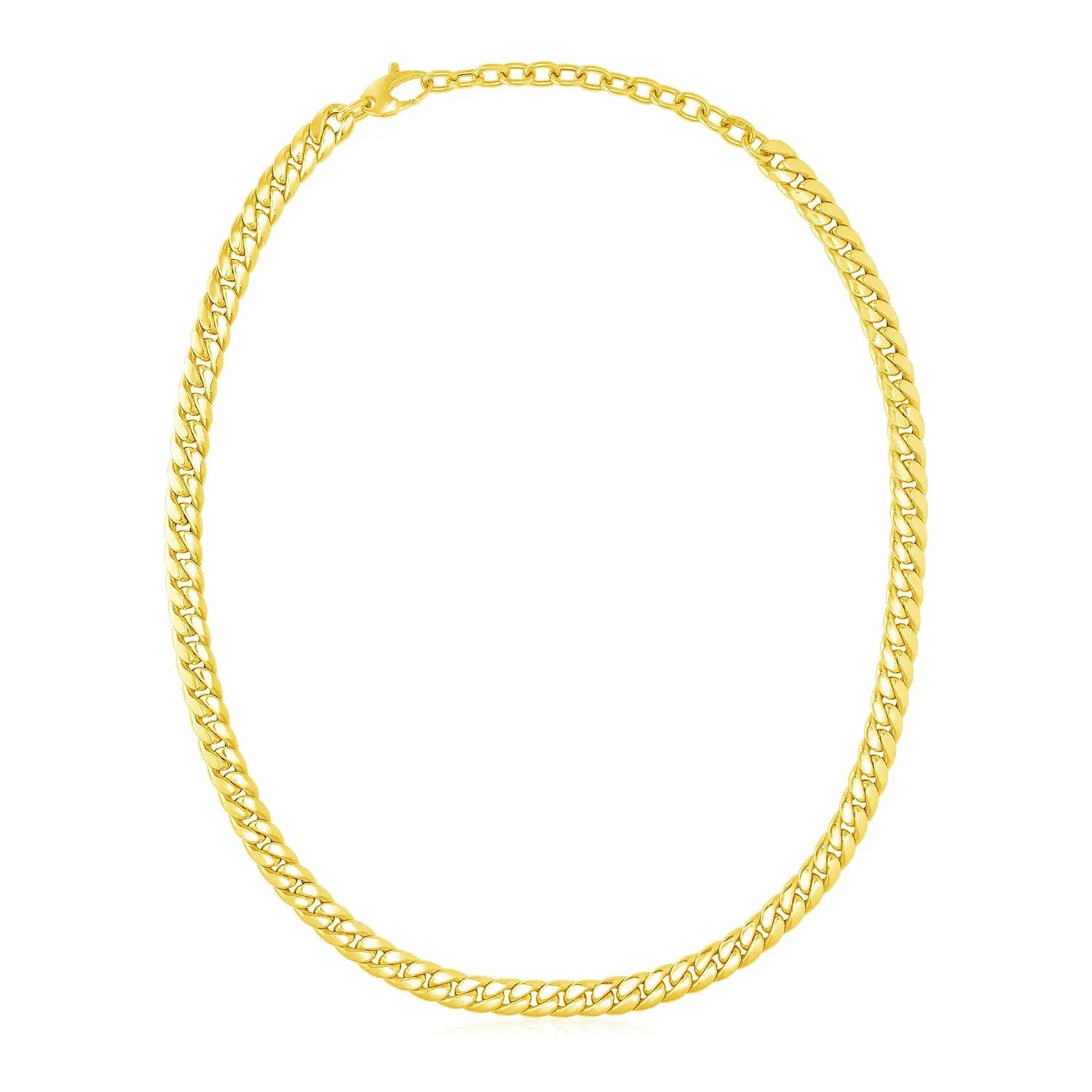 14k Yellow Gold Cuban Chain Choker Necklace RCJ