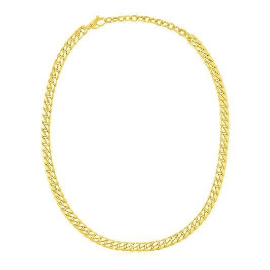 14k Yellow Gold Cuban Chain Choker Necklace RCJ